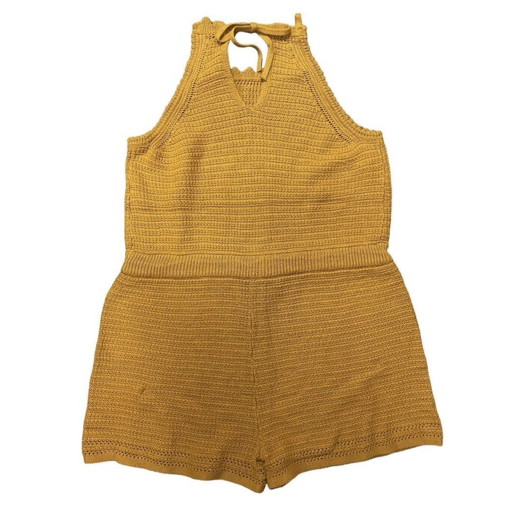 Apparel Wholesale Lot - Universal Thread Women's Yellow Knit Romper, Sleeveless Drawstring, Assorted Sizes - 11 Units