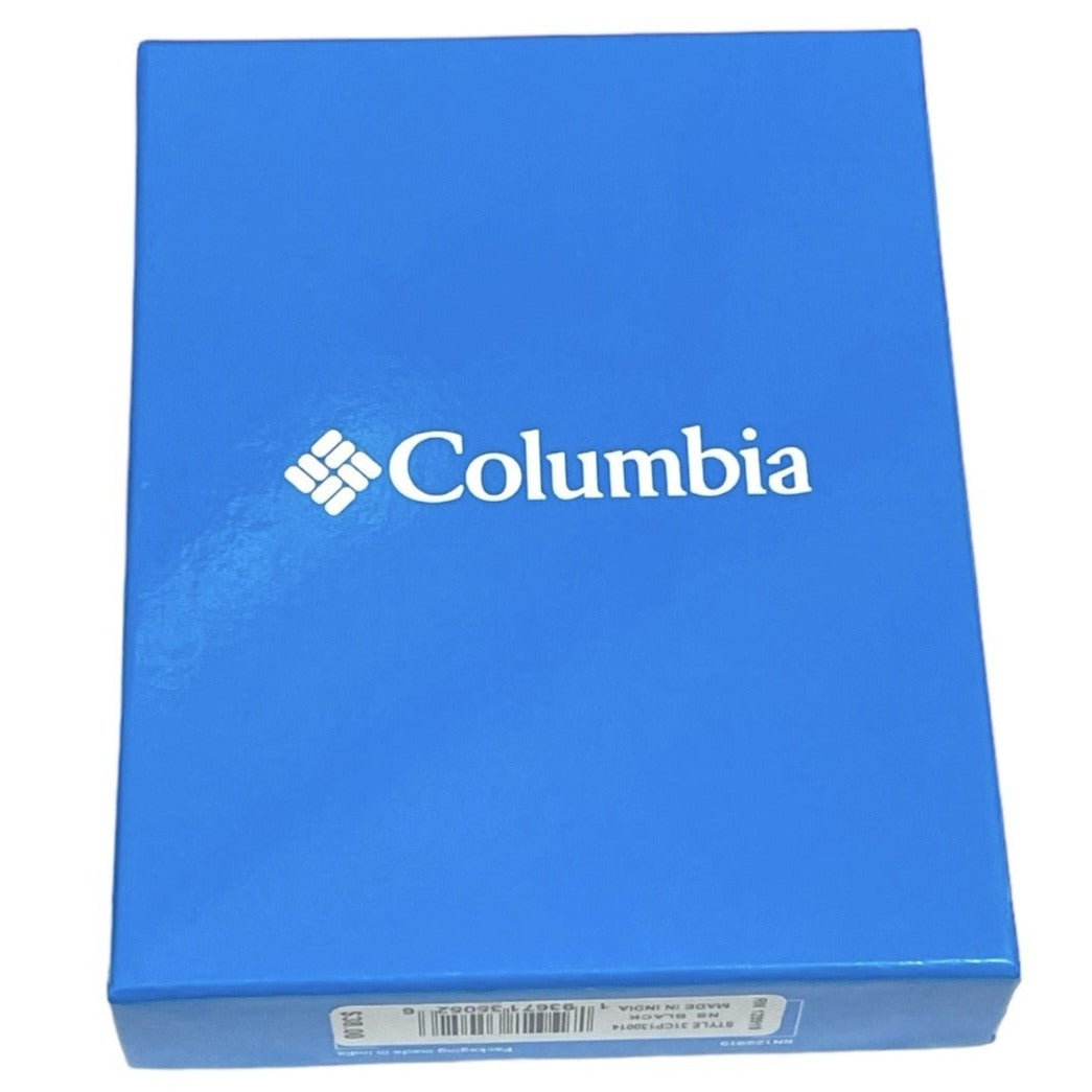 Columbia Men's Bifold Leather Wallet, Black, 9 Card Slots, ID Window Men's Holiday gift
