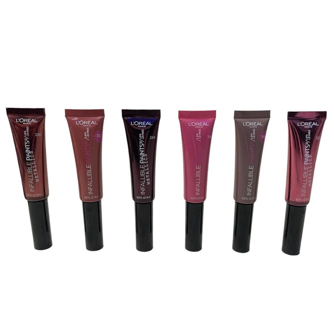 L'Oréal Infallible Paints Liquid Lipstick, Assorted, Shelf Pull Makeup - 60 Units cosmetics liquidations surplus overstock wholesale