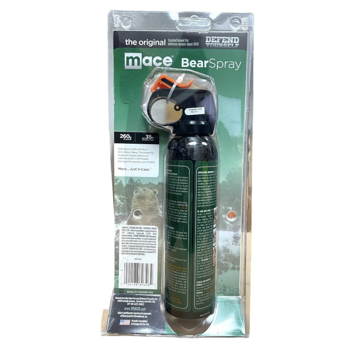 Mace Brand Pepper Spray Bear Attack Deterrent Magnum Fogger, 35ft Effective Range, 260g