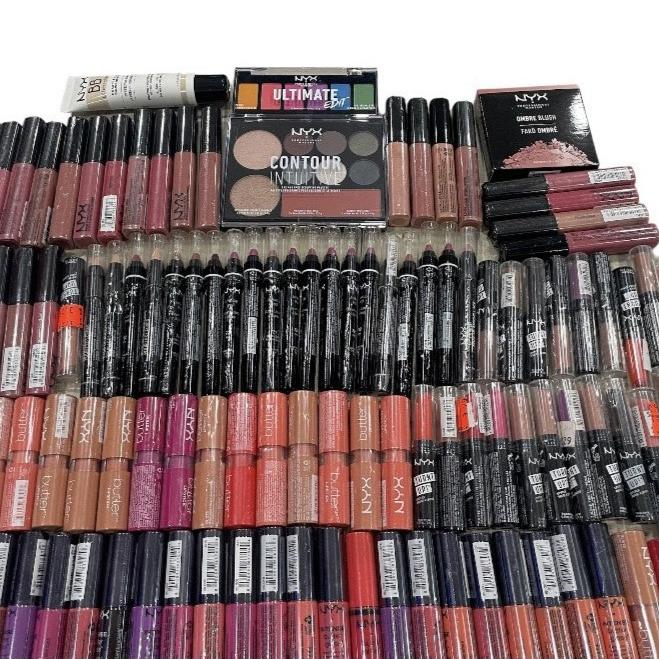 Shelf Pull Makeup - NYX Assorted Products - 145 PCs LOT whjolesale cosmetics liquidations health and beauty HBA boutique flea market inventory ecommerce