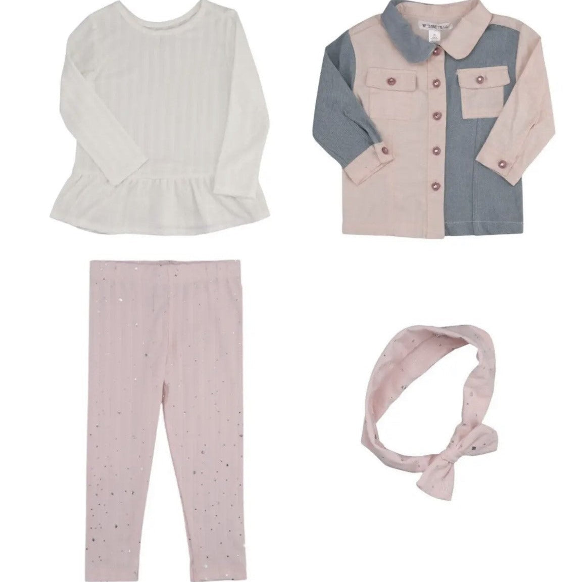 Overstock Apparel - Nannette Toddler Girls 3Pc Jacket Outfit Set Sizes 2T, 3T, And 4T, Assorted Styles - 27 Units baby apparel toddler resell fleamarkets flea market boutiques overstock