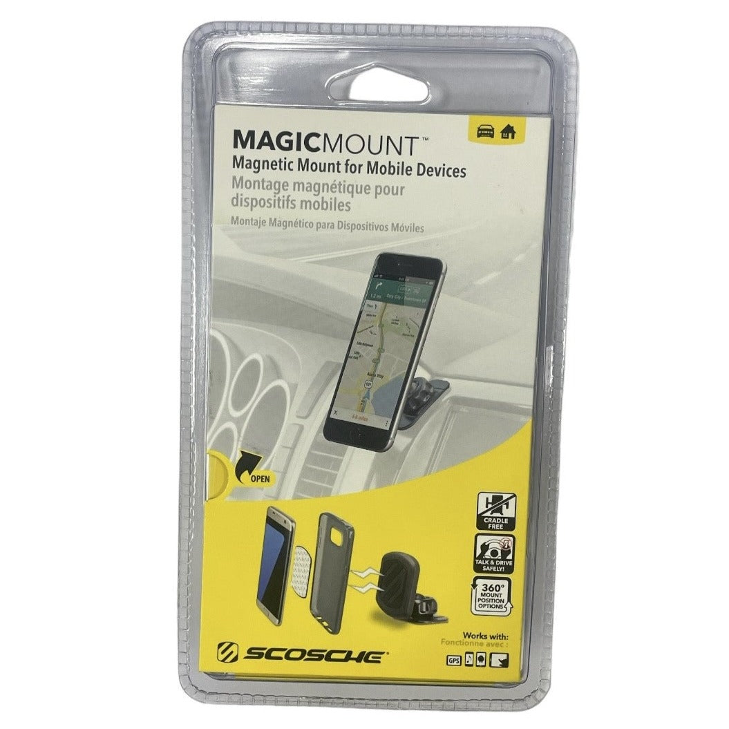 Scosche MagicMount Universal Magnetic Phone Mount For Cars, Home, Or Office, Black