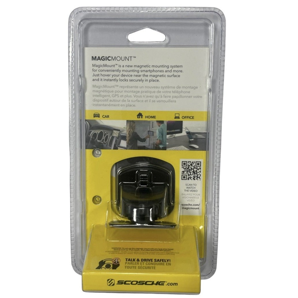 Scosche MagicMount Universal Magnetic Phone Mount For Cars, Home, Or Office, Black