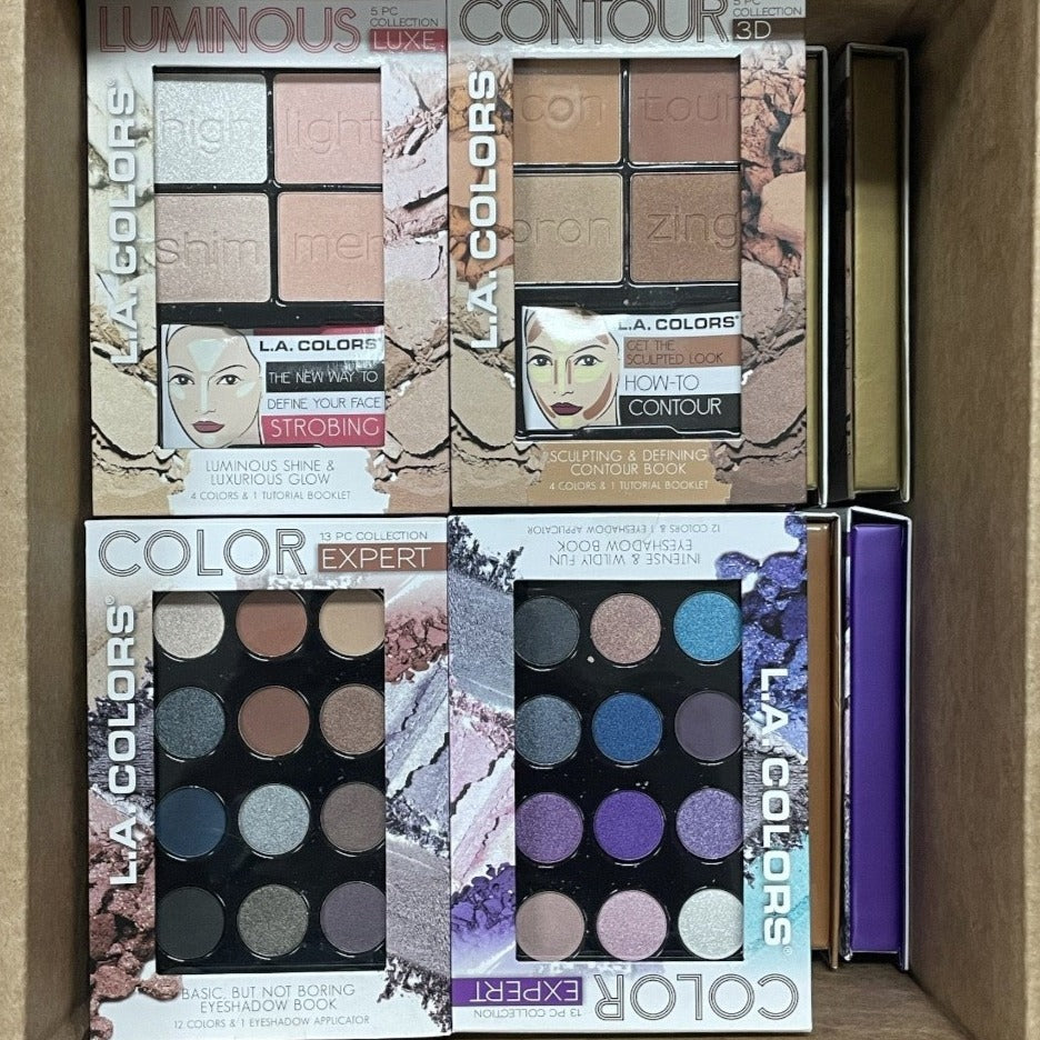 Shelf Pull Makeup - L.A Colors Assortment Of Eyeshadow, Contour And Illuminating Palettes - 36 Units cosmetics liquidations