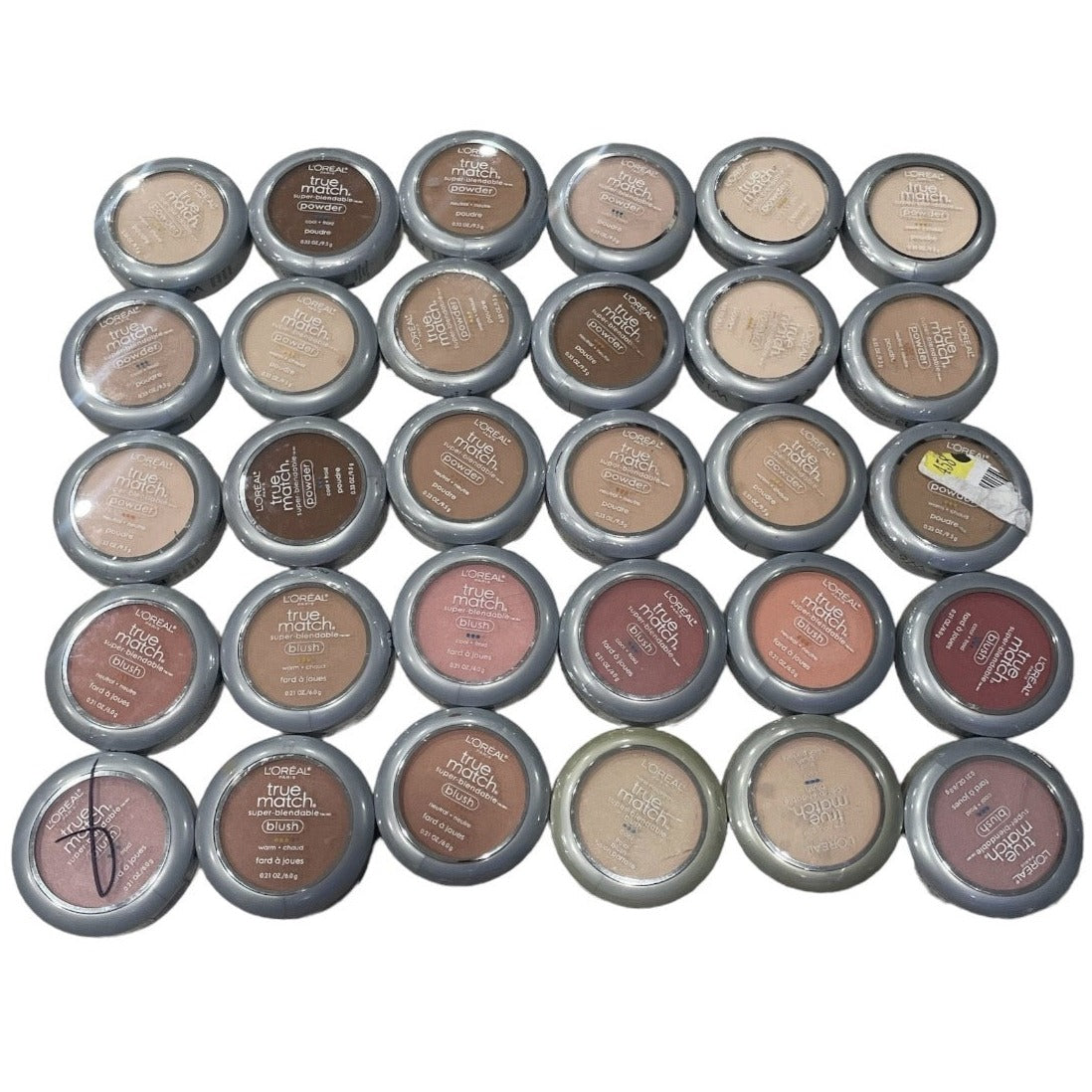 Shelf Pull Makeup -L'Oréal Paris True Match Super Blendable Powder & Blush, Assorted Shades - 30 Units wholesale cosmetics liquidations surplus health & beauty HBA bulk