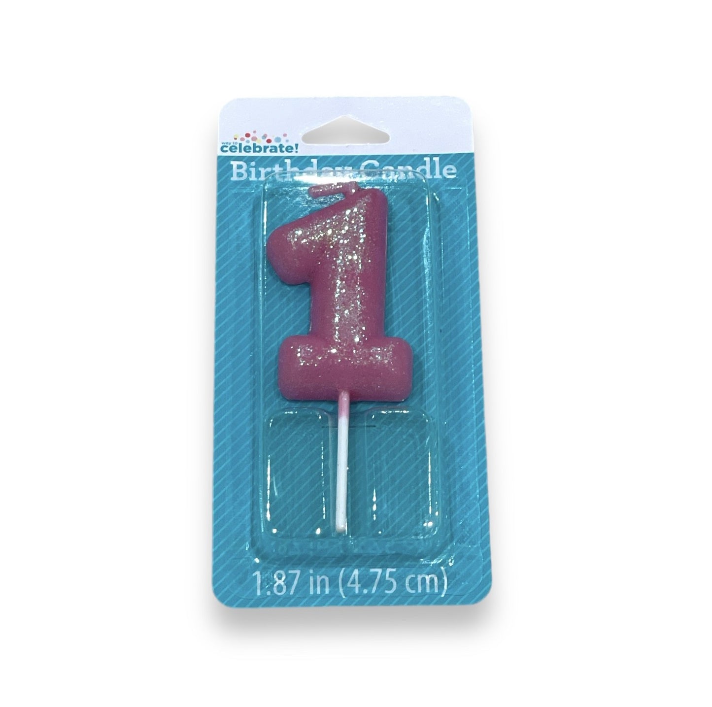 Overstock Party Supplies - Numerical Bithday Candle #1, 2 Inch, Blue, Pink, Gold - 48 Units liquidations merchandise flea market boutique party lanners