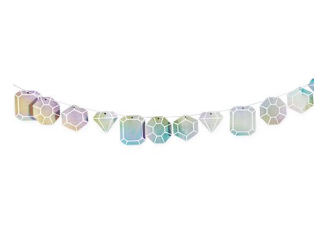 Pack Of 8 Cakewalk Paper Garland Jewel Theme, 8 Ft String & 15 Paper Jewels Each