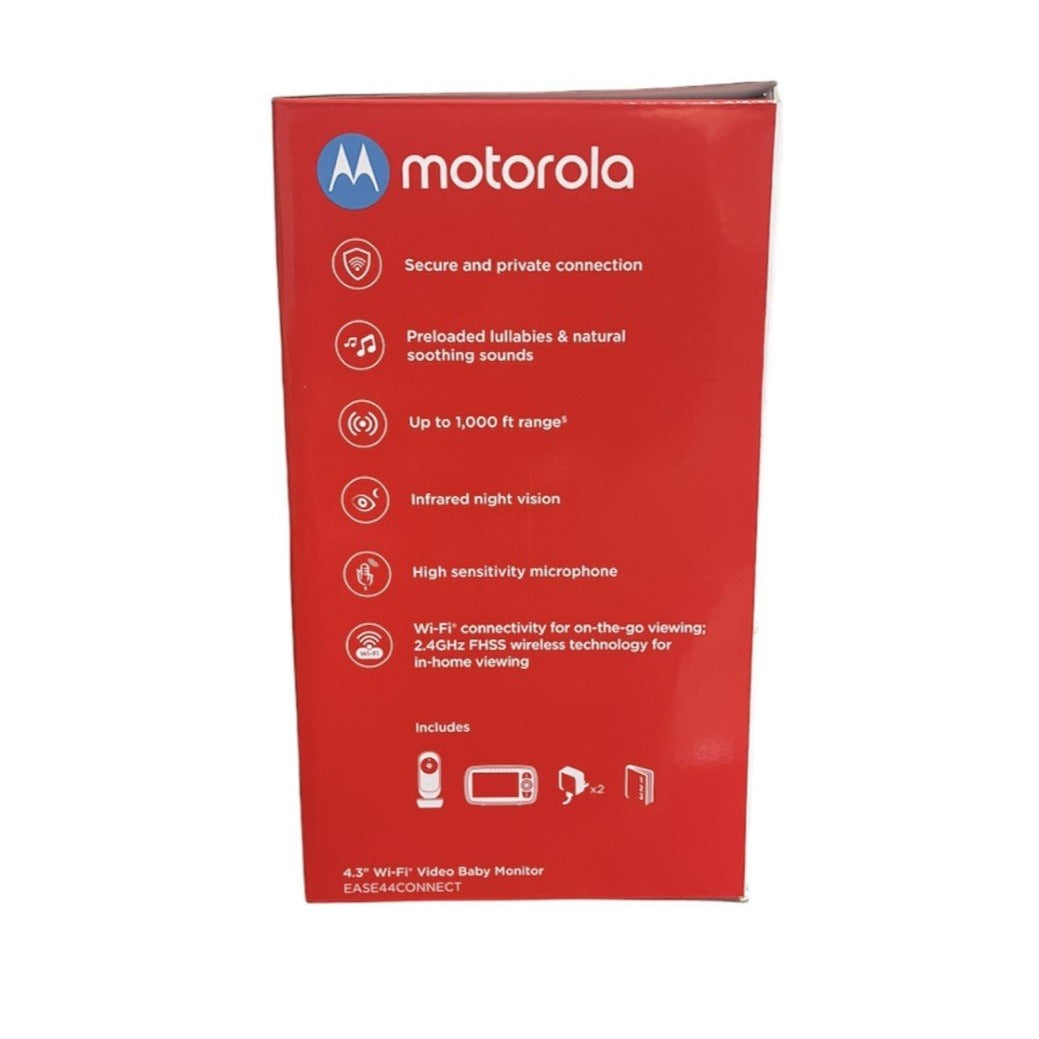 Motorola 4.3 Inch Wi-Fi Video Baby Monitor Alexa, Google Assistant EASE44CONNECT