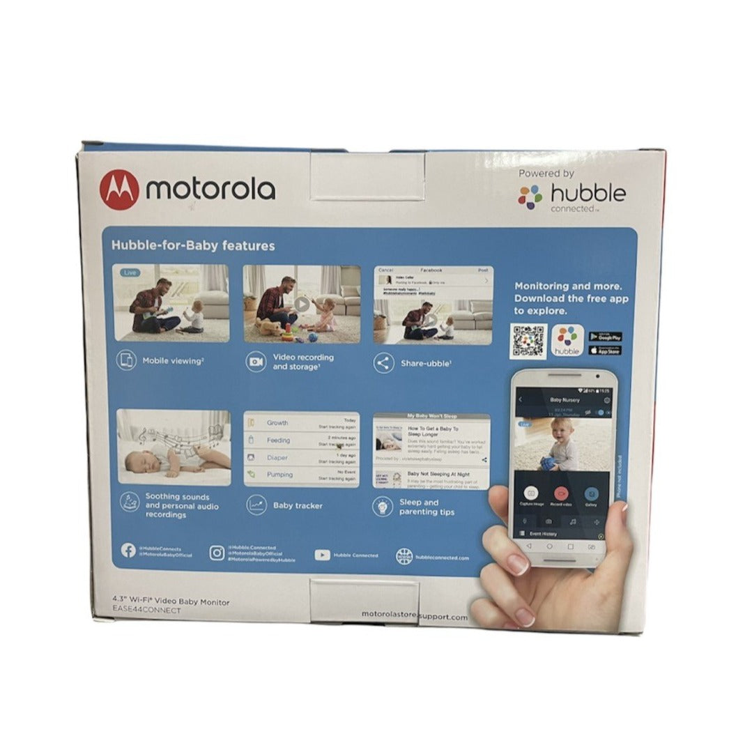 Motorola 4.3 Inch Wi-Fi Video Baby Monitor Alexa, Google Assistant EASE44CONNECT