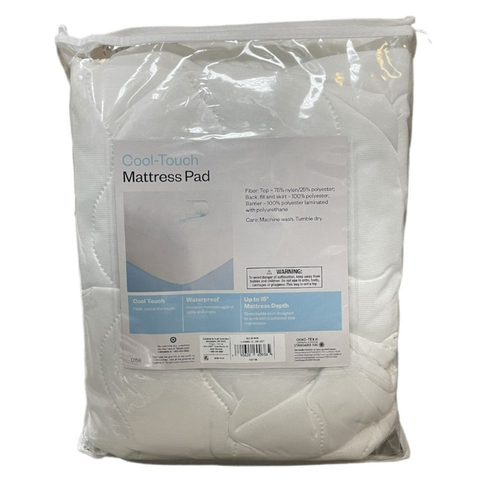 Room Essentials Queen Machine Washable Cooling Waterproof Quilted Mattress Pad