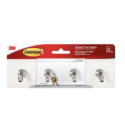 3M Command White Key Rail, Holds 2 LB