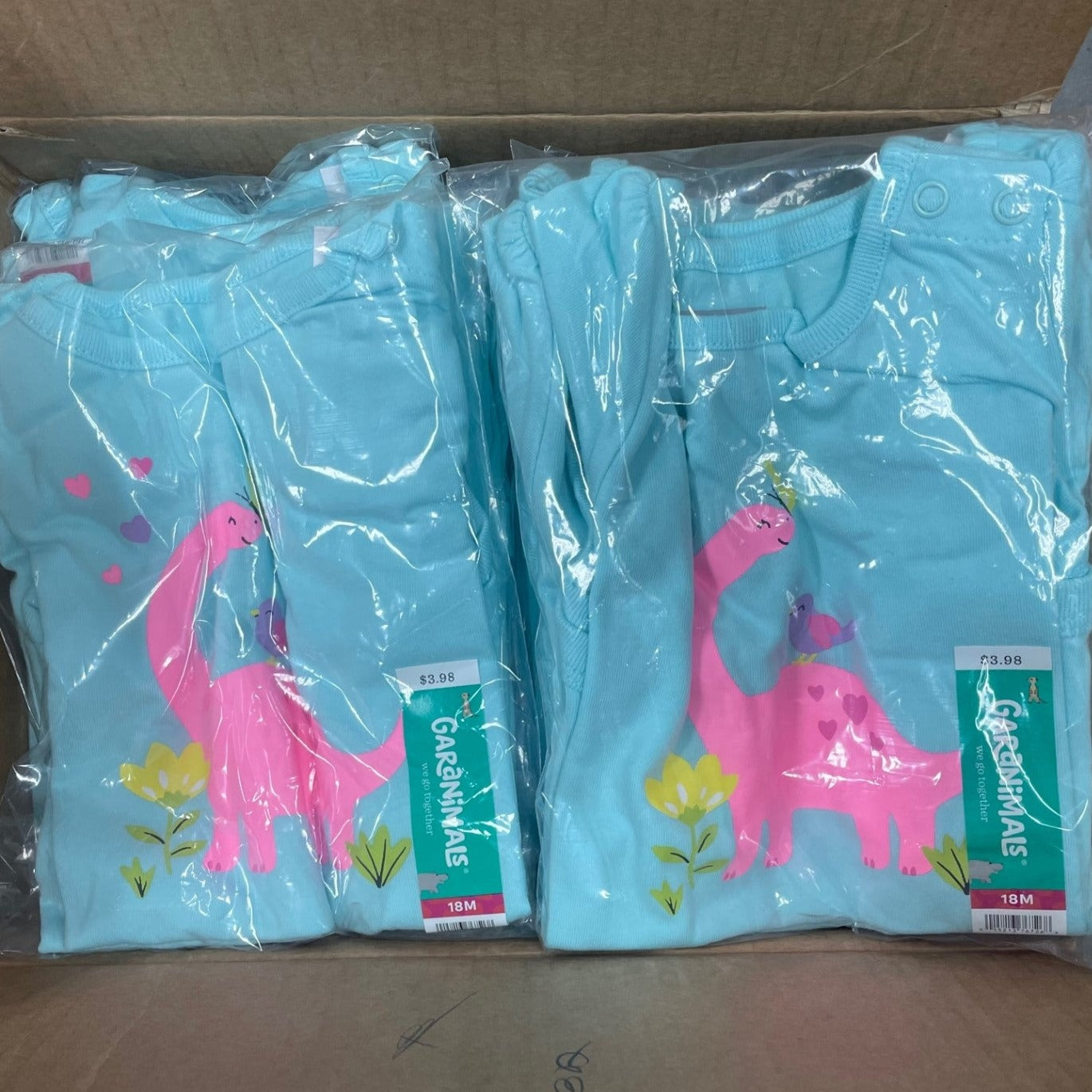 Apparel Lots - Granimals Girls Onesies 18M, Graphic Bodysuit Aqua - Lot Of 24 wholesale