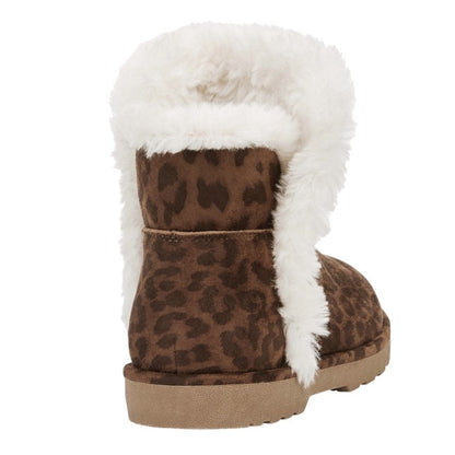 Calistoga Vegan Suede Faux Lining And Trim Women's Ankle Bootie, Animal Print, Size 6