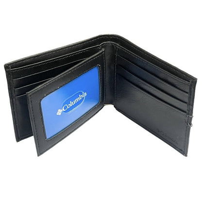 Columbia Men's Bifold Leather Wallet, Black, 9 Card Slots, ID Window Men's Holiday gift