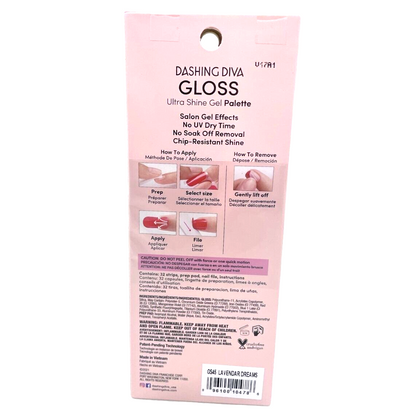 Dashing Diva Gloss 32 Gel Nail Strips GS45 Lavender Dreams