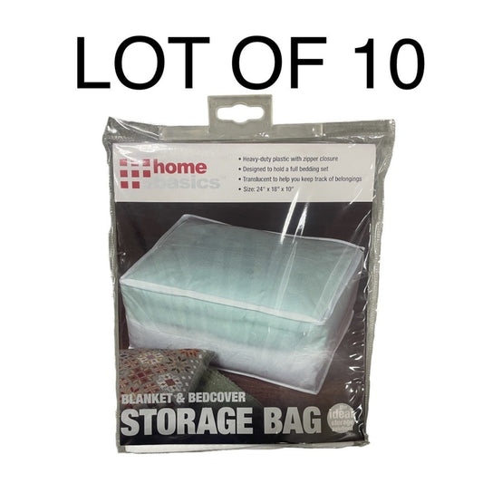 Home Basics Peva Blanket & Bedcover Storage Bag Translucent White wholesale lot liquidations