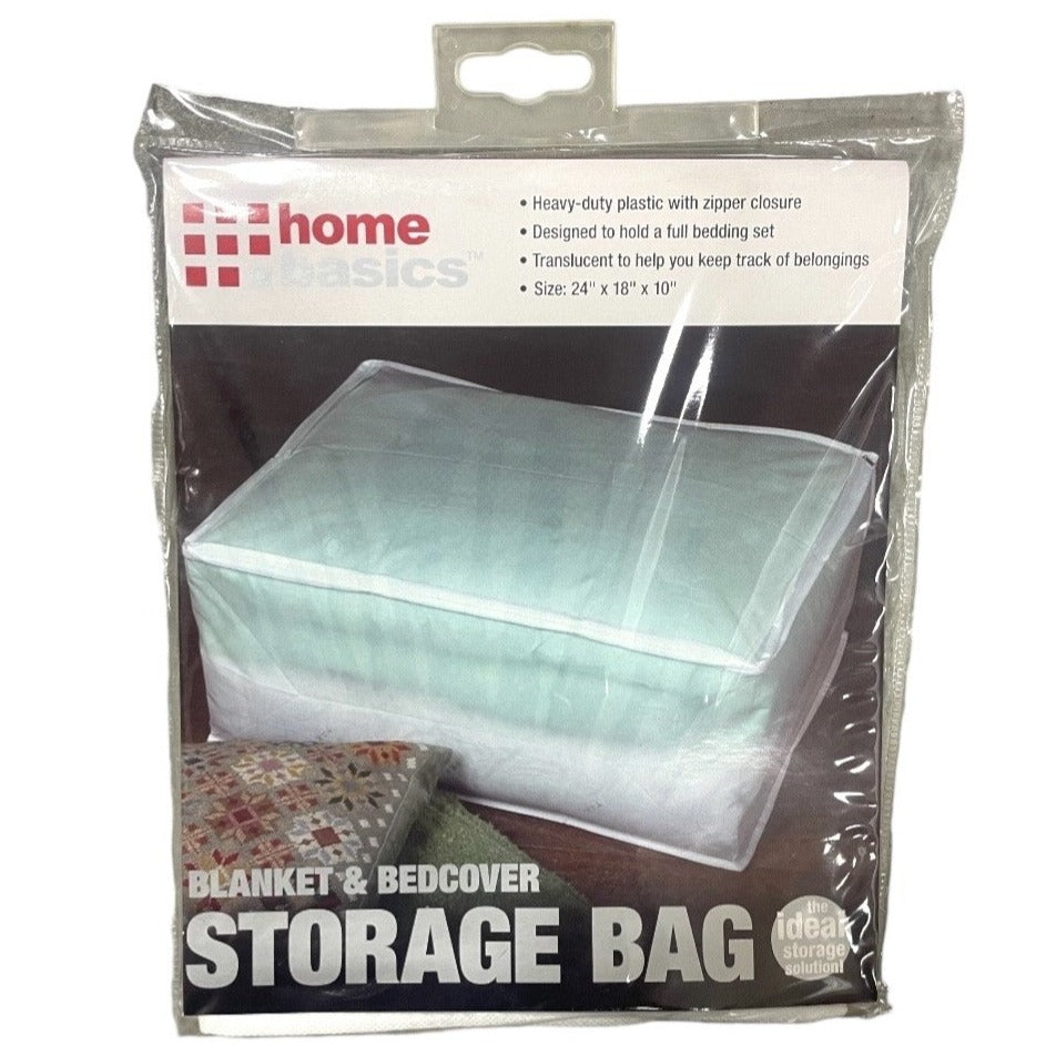 Home Basics Peva Blanket & Bedcover Storage Bag Translucent White wholesale lot liquidations