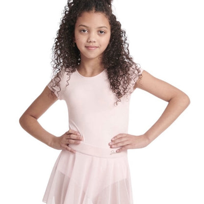 Justice Girls Cap Sleeve Dance & Gymnastics Leotard, Light Pink, Size XXS (4)
