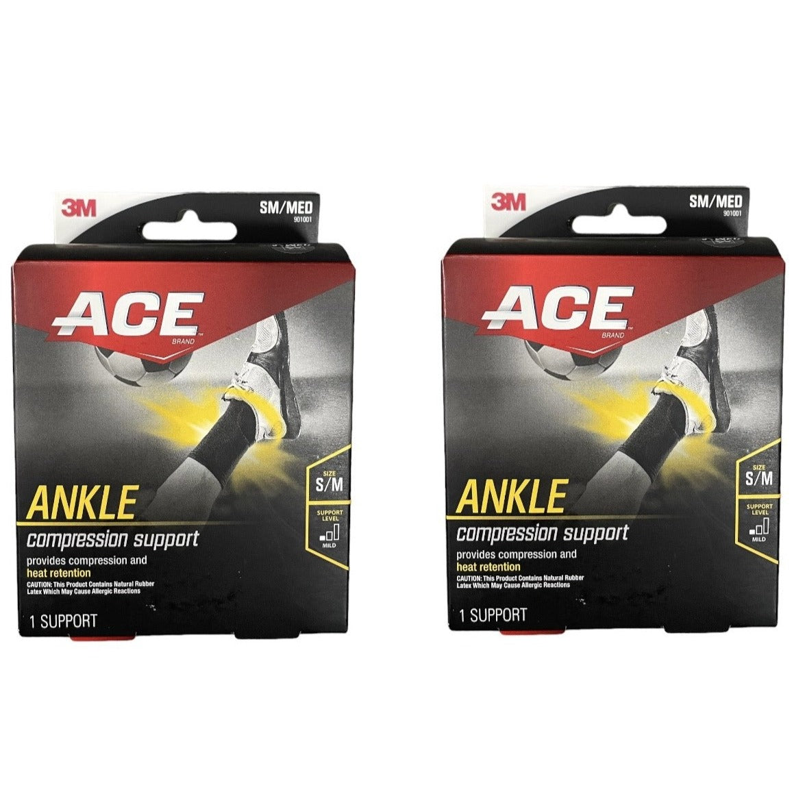 Lot Of 2 ACE Brand 3M Compression Ankle Support Small/Medium, Mild Support Level