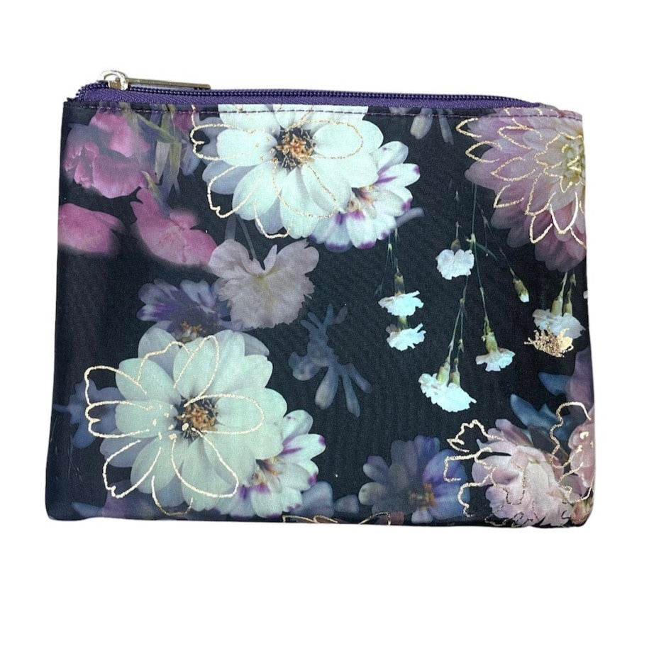 Modella Fashion Forever 3 PC Travel Makeup Bag Set Clear, Purple, Flowers