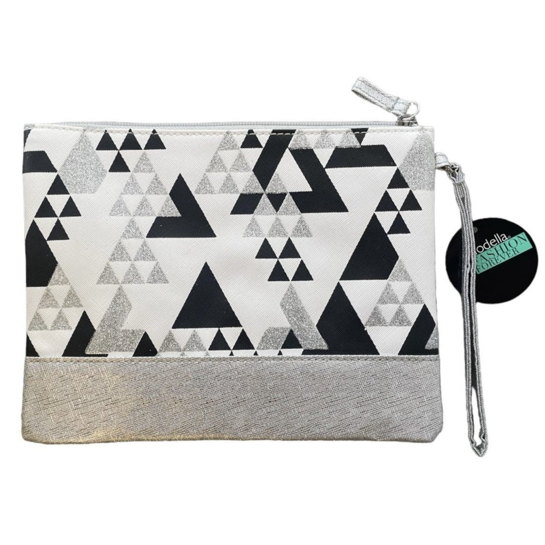 Modella Fashion Forever Wristlet Makeup Bag, Glitter Accents 9in x 7in