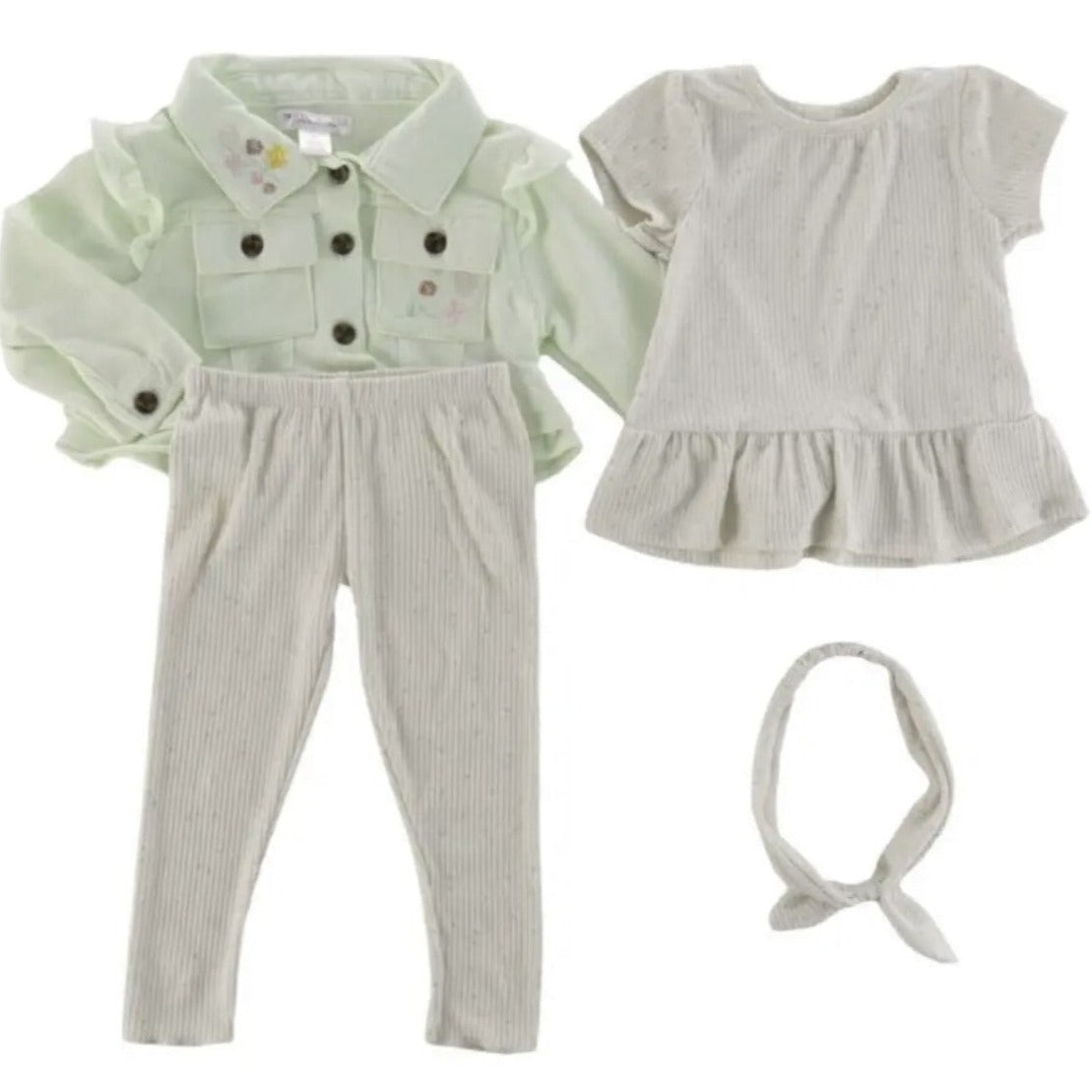 Overstock Apparel - Nannette Toddler Girls 3Pc Jacket Outfit Set Sizes 2T, 3T, And 4T, Assorted Styles - 27 Units baby apparel toddler resell fleamarkets flea market boutiques overstock