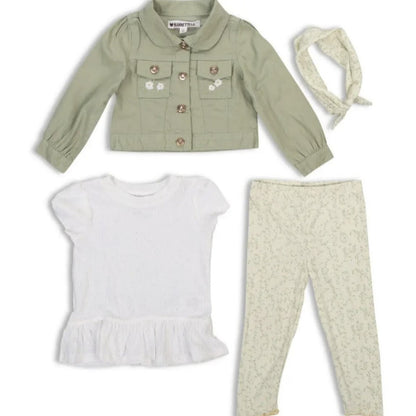 Overstock Apparel - Nannette Toddler Girls 3Pc Jacket Outfit Set Sizes 2T, 3T, And 4T, Assorted Styles - 27 Units baby apparel toddler resell fleamarkets flea market boutiques overstock