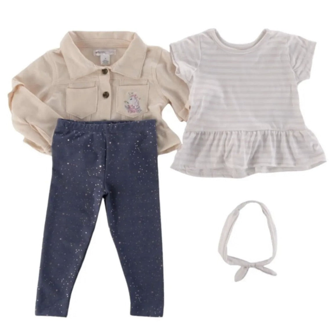 Overstock Apparel - Nannette Toddler Girls 3Pc Jacket Outfit Set Sizes 2T, 3T, And 4T, Assorted Styles - 27 Units baby apparel toddler resell fleamarkets flea market boutiques overstock