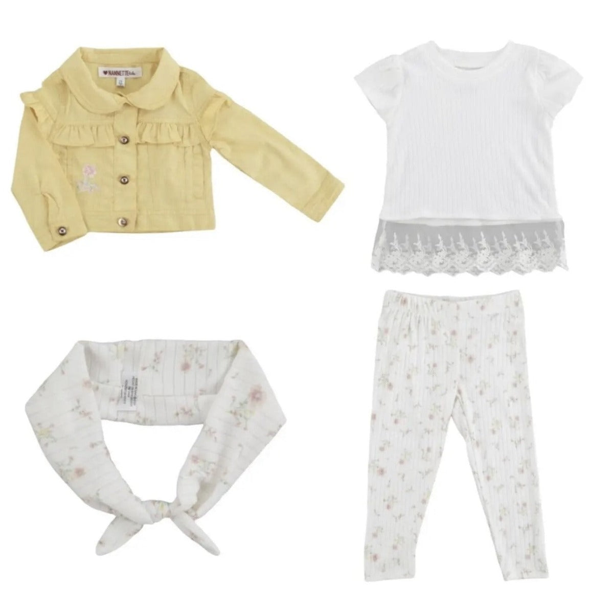 Overstock Apparel - Nannette Toddler Girls 3Pc Jacket Outfit Set Sizes 2T, 3T, And 4T, Assorted Styles - 27 Units baby apparel toddler resell fleamarkets flea market boutiques overstock