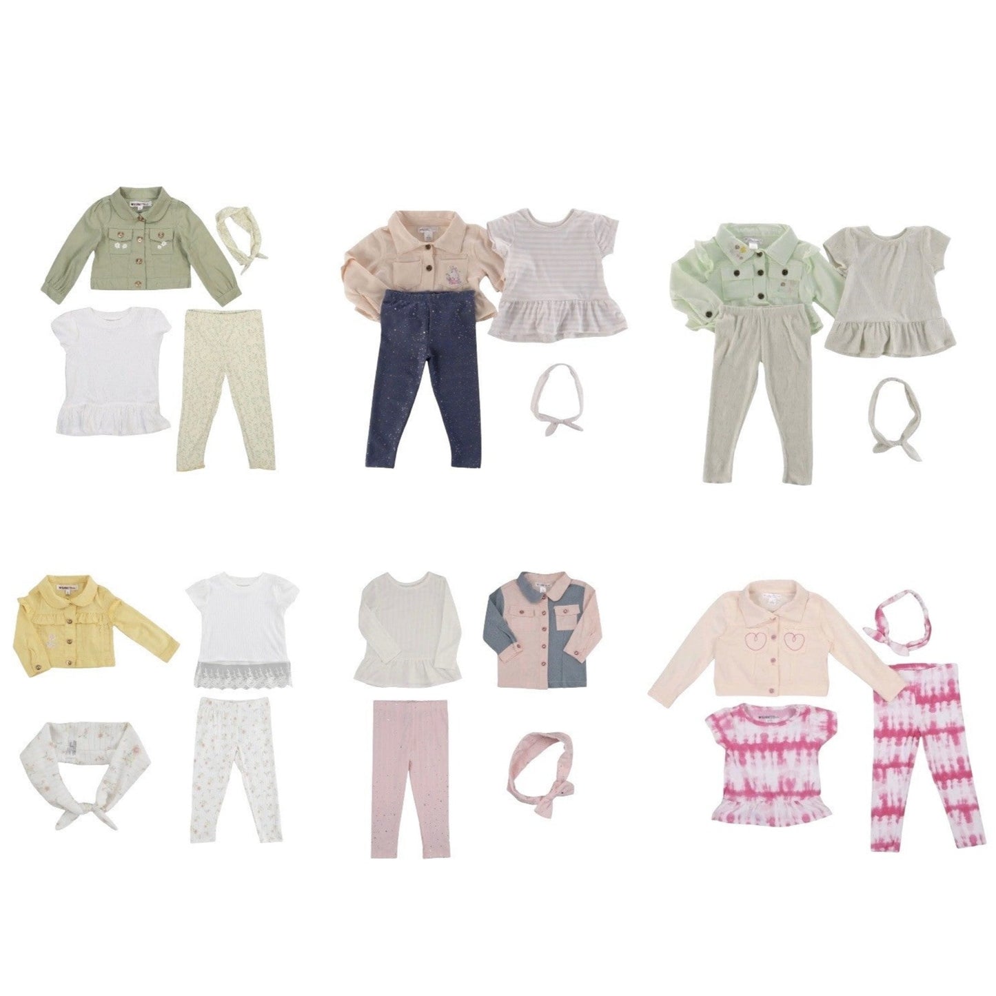 Overstock Apparel - Nannette Toddler Girls 3Pc Jacket Outfit Set Sizes 2T, 3T, And 4T, Assorted Styles - 27 Units baby apparel toddler resell fleamarkets flea market boutiques overstock