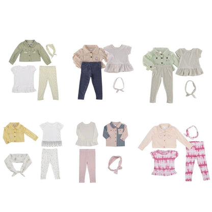 Overstock Apparel - Nannette Toddler Girls 3Pc Jacket Outfit Set Sizes 2T, 3T, And 4T, Assorted Styles - 27 Units baby apparel toddler resell fleamarkets flea market boutiques overstock