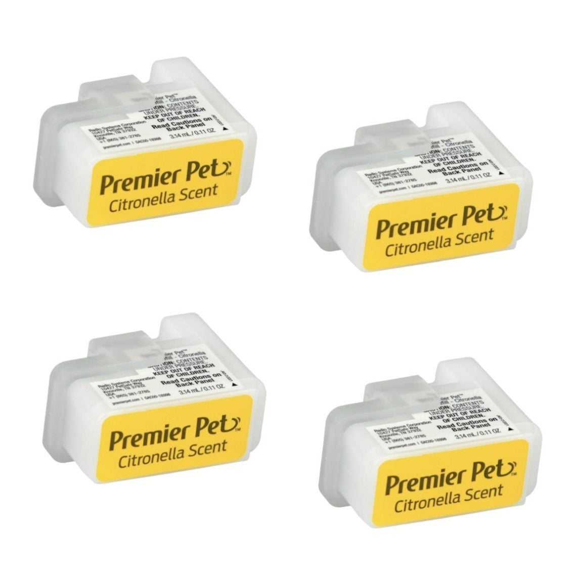 Premier Pet Spray Citronella Refill Replacement Cartridges For Spray Bark Collar, 2 Count Per Pack - 2 Packs (4 Cartridges Total)