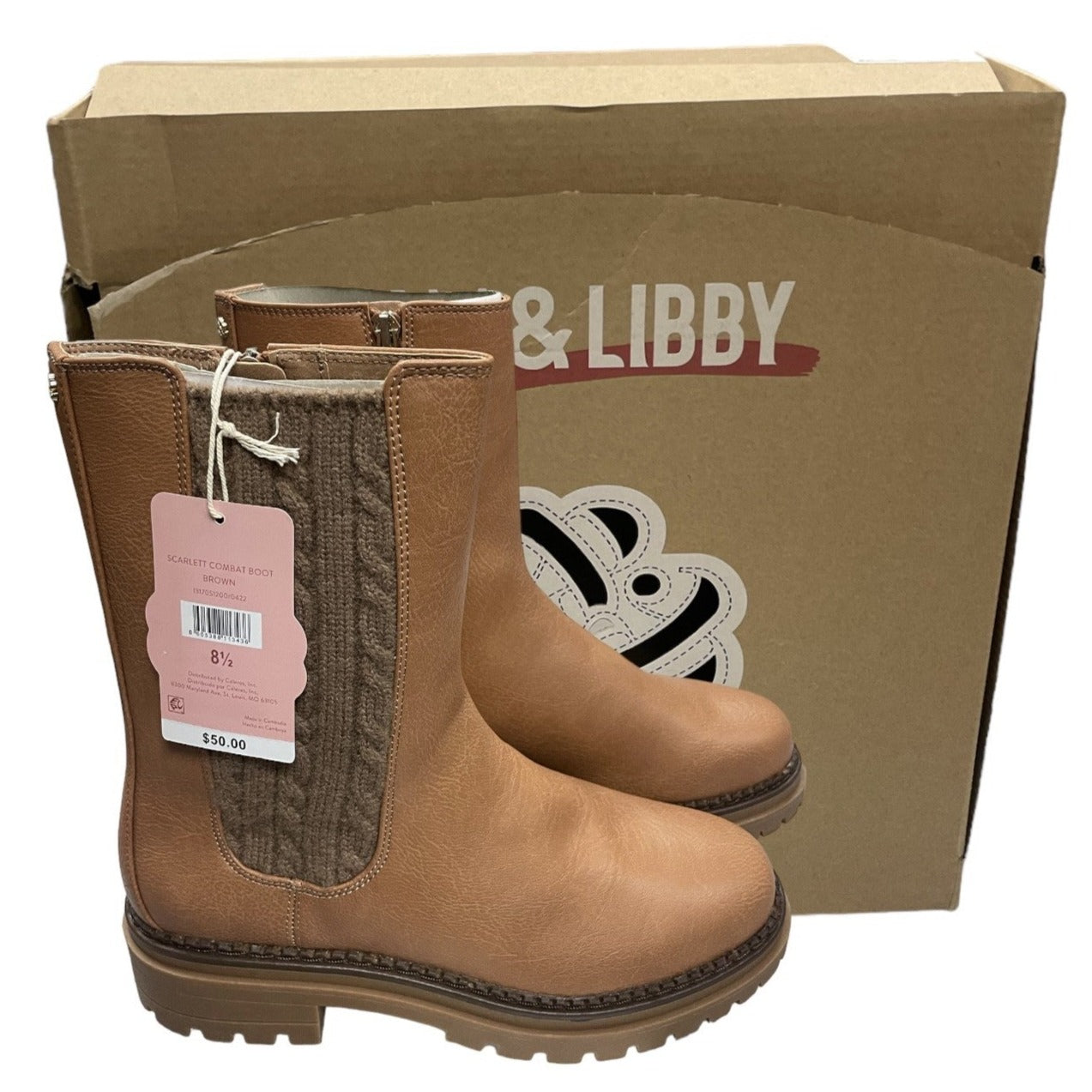 Sam & Libby Women's Scarlett Sweater Boots, Cuoio Brown, Size 8.5