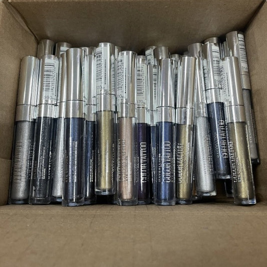 Shelf Pull Makeup - Maybelline Color Tattoo Eye Chrome Eyeshadow, Assorted Shades - 55 Units cosmetics liquidations wholesale overstock