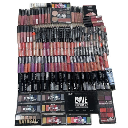 Shelf Pull Makeup - NYX Assorted Products - 145 PCs LOT whjolesale cosmetics liquidations health and beauty HBA boutique flea market inventory ecommerce