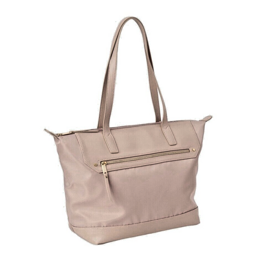 Time And Tru Adelle Nylon Women's Double Shoulder Strap Tote Travel Bag, Nomad Brown