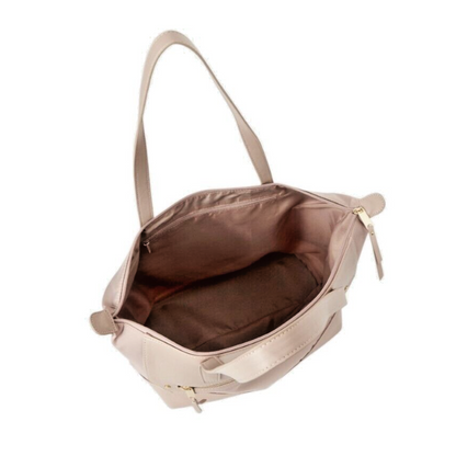 Time And Tru Adelle Nylon Women's Double Shoulder Strap Tote Travel Bag, Nomad Brown