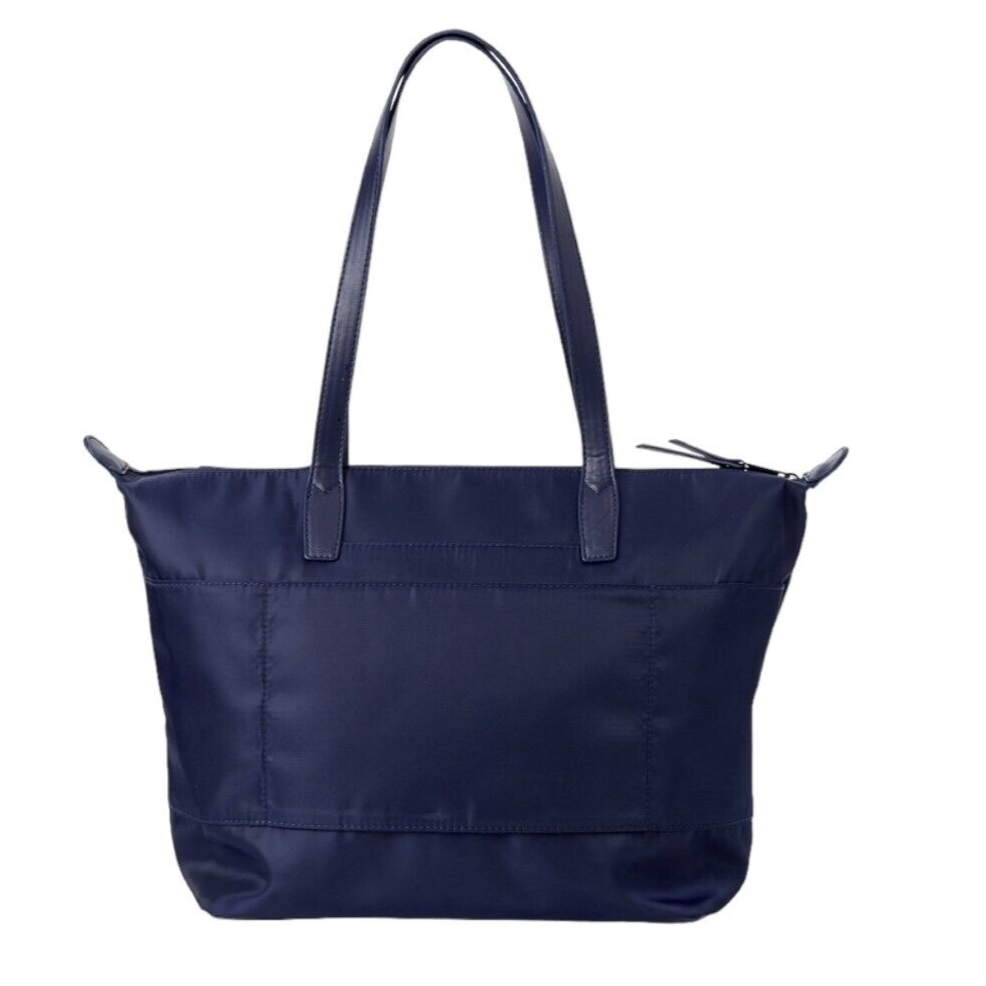 Time And Tru Adelle Nylon Women's Double Shoulder Strap Tote Travel Bag, Blue