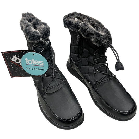 Totes Women's Lindsey Winter Waterproof Boots, Black, Size 8M fashion overstock liquidations