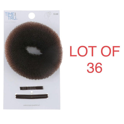 Large Bun Shaper Kit, Brown, Time And Tru - Lot Of 36 wholesale liquidations overstock surplus