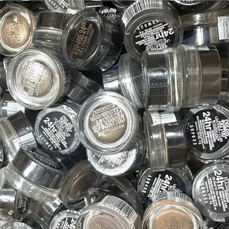 Shelf Pull Makeup Maybelline Color Tattoo Eyeshadow, Assorted Shades - (40 PCs) cosmetics liquidations overstock flea market, resell, boutique resale inventory HBA