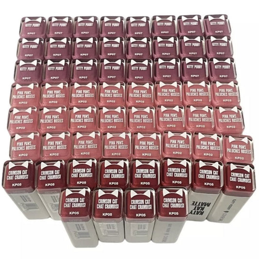 Overstock Makeup COVERGIRL Katy Kat MATTE Lipstick KP02 Pink Paws, KP05 Crimson Cat & KP07 Kitty Purry - 60 PCs LOT cosmetics liquidations wholesale flea market inventory boutique