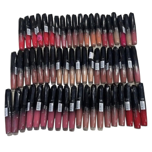 Shelf Pull Makeup - Rimmel London Show Off Lip Lacquer, Assorted Shades (60 PCs LOT) cosmetics liquidations HBA resell lots flea market boutique inventory