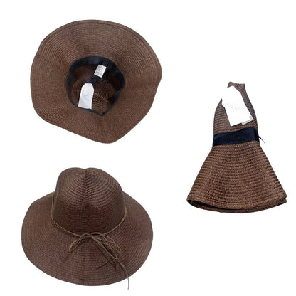 Overstock Hats - Time And Tru Women's Paper Straw Packable Floppy Hat, One Size, Assorted Colors - 28 PCs Lot boutique inventory flea markets wholesale liquidation