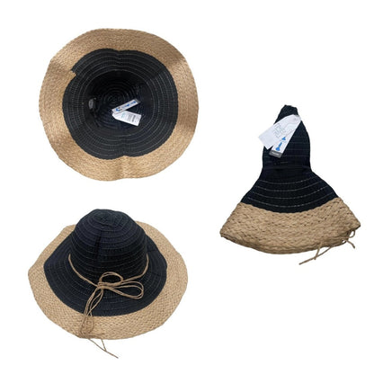 Overstock Hats - Time And Tru Women's Paper Straw Packable Floppy Hat, One Size, Assorted Colors - 28 PCs Lot boutique inventory flea markets wholesale liquidation