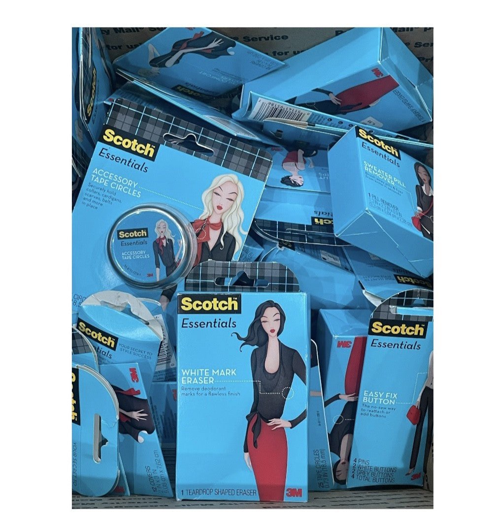 Shelf Pull - 3M Scotch Essentials Assorted Products - 65 PCs Lot liwuidations inventory boutique flea market surplus overstock small bulk mixed boxes