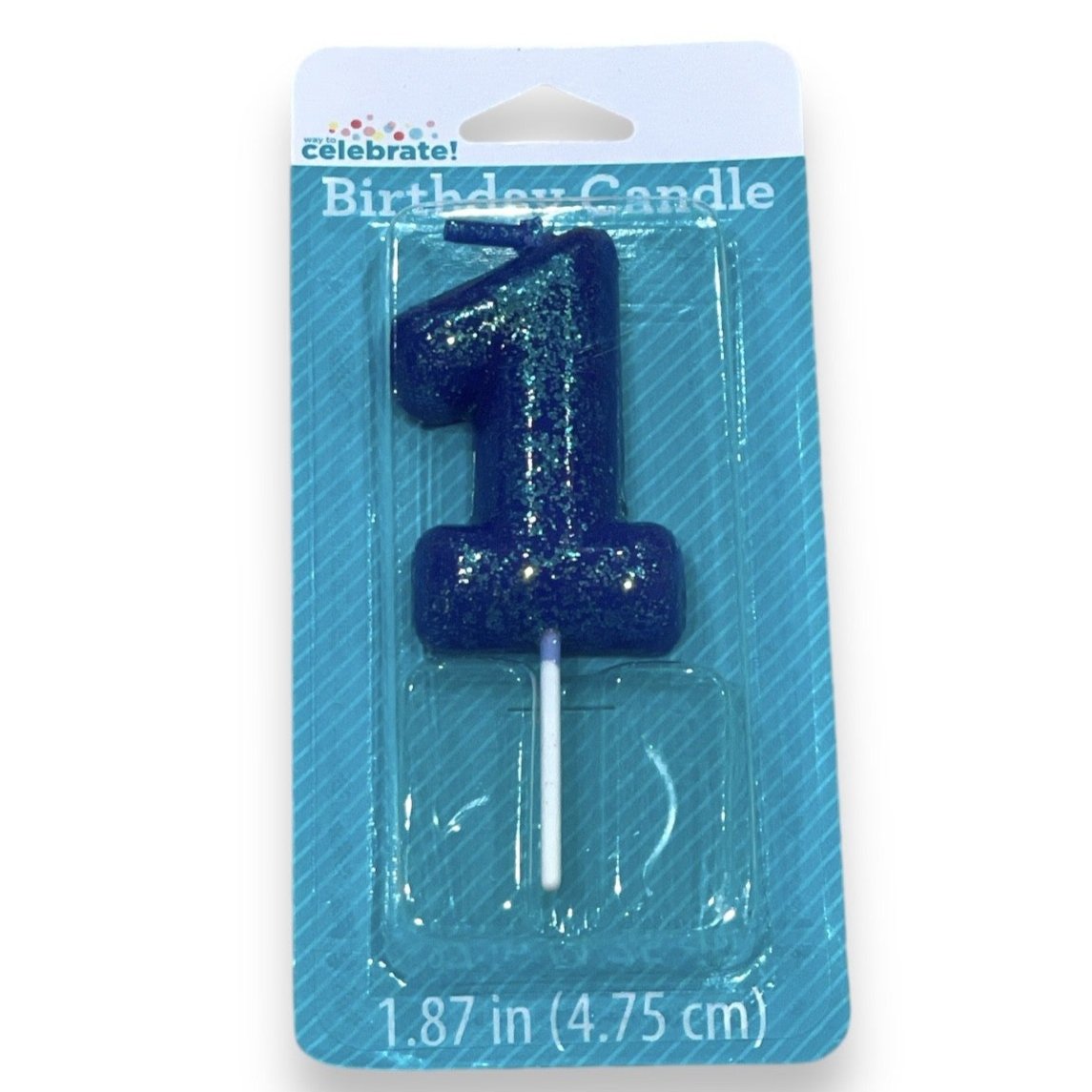 Overstock Party Supplies - Numerical Bithday Candle #1, 2 Inch, Blue, Pink, Gold - 48 Units liquidations merchandise flea market boutique party lanners