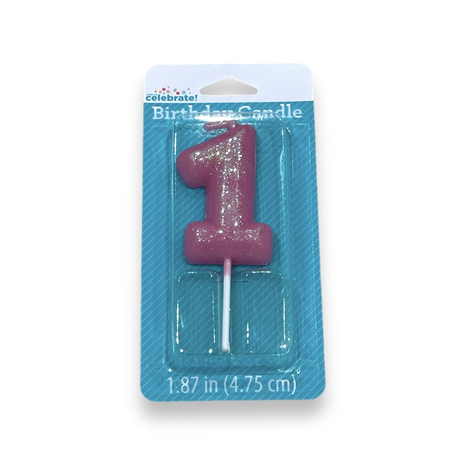 Overstock Party Supplies - Numerical Bithday Candle #1, 2 Inch, Blue, Pink, Gold - 48 Units liquidations merchandise flea market boutique party lanners