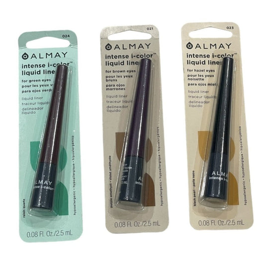 Shelf Pull Makeup - Almay Intense I-Color Liquid Eyeliner, Assortment Of 3 Shades - 30 PCs Lot cosmetics liquidation wholesale boutique inventory makeup artists flea market vendors